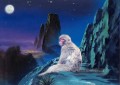 Affe unter blauem Himmel realistisch original